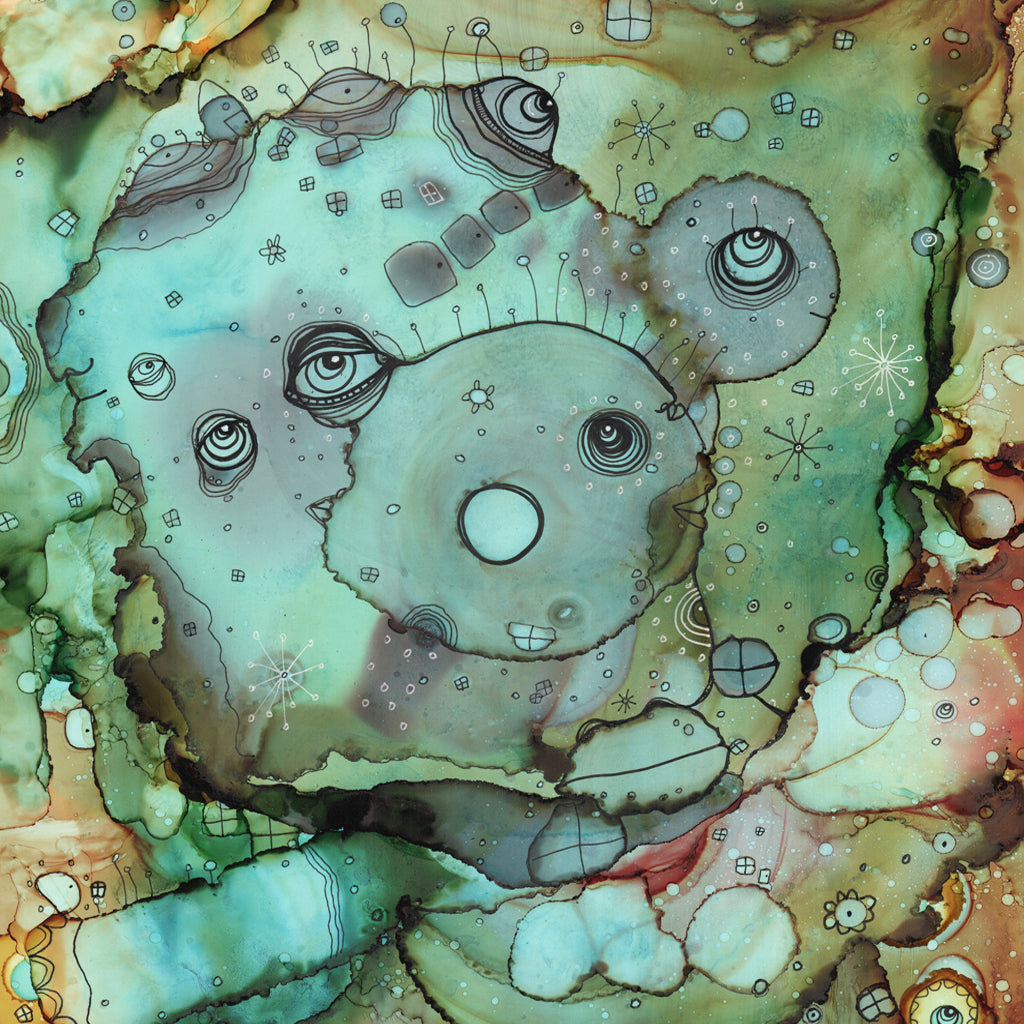 Original Mixed Media Fine Art '4 Doors Away'