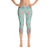 Abstract Capri leggings, Workout Pants 'Teal Birds of a Flower'