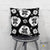 Black and white floral throw pillow
